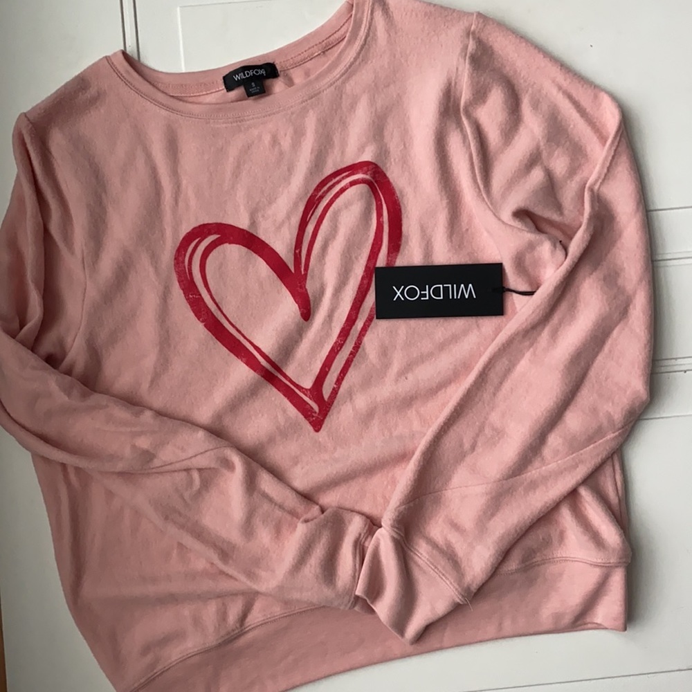 NWT Wildfox Sketchy Heart Sweatshirt Top S - Picture 6 of 7